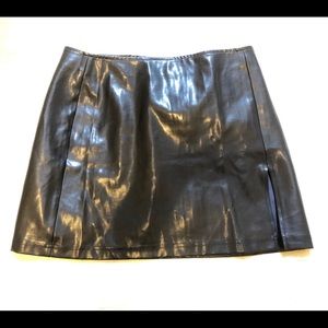 Black pvc mini skirt